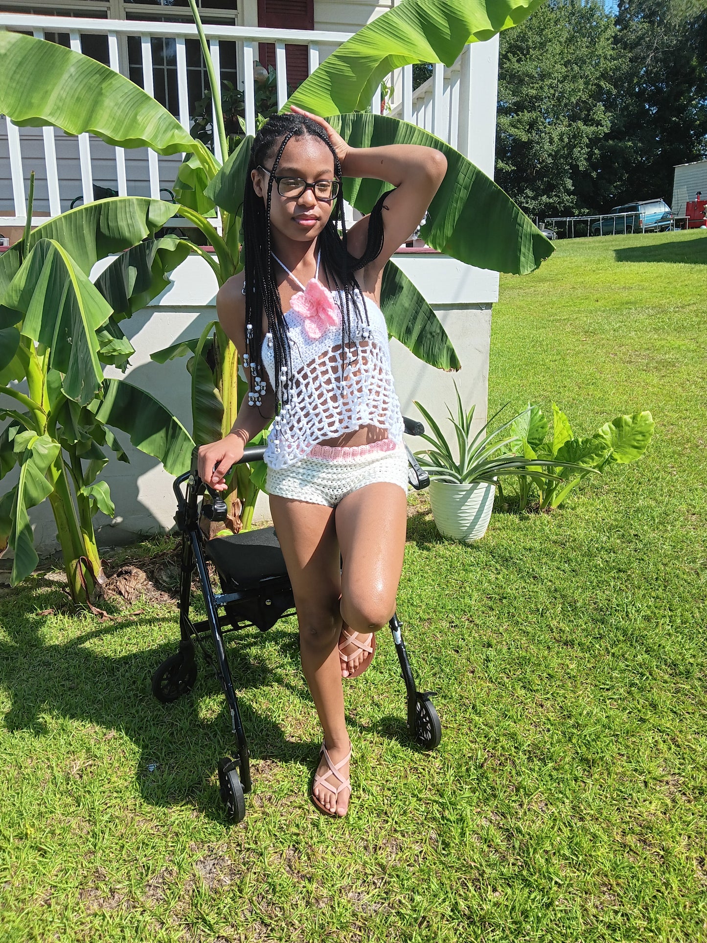 Crochet Top & Shorts Set