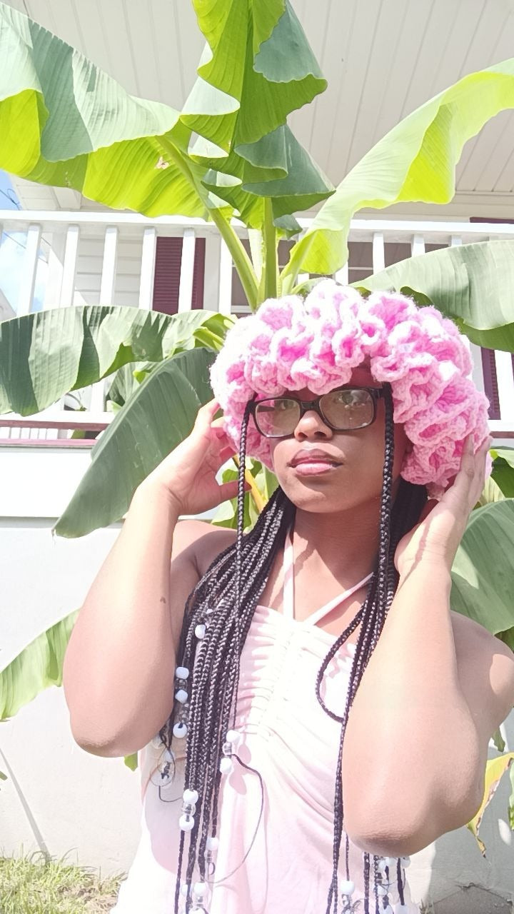 Crochet ruffle hat